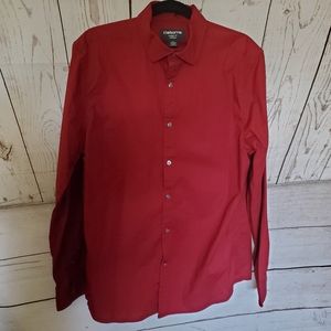 Claiborne men's long sleeved dress shirt maroon size Medium